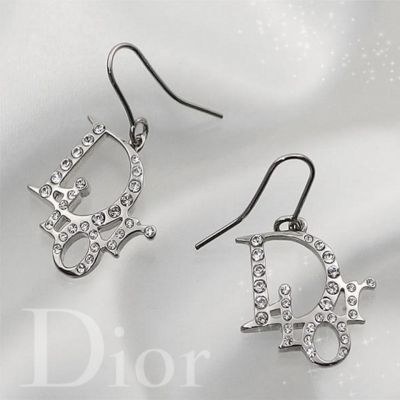 Christian Dior Crystals Name Logo Necklace-Bracelet-Earrings Set Silver US Hot Selling Lady Jewelry