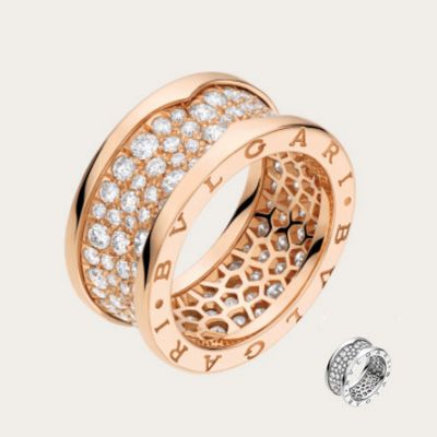 Bvlgari B.Zero1 Crystals Band Silver/ Rose Gold Plated 2018 Newest Fashion Women Jewelry America Wholesale An855552/An855553  