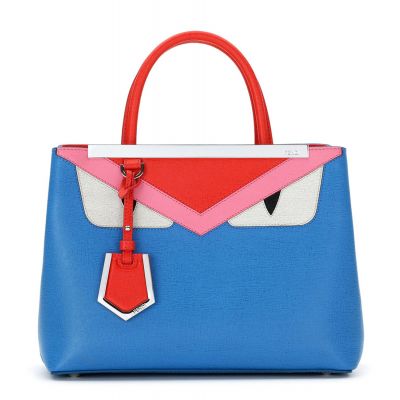 Fendi 2Jours Red Top Handle Monster Pattern Ladies Petite Blue Leather Shoulder Bag Price Malaysia