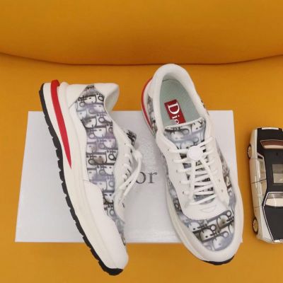 Spring/Summer Style Dior Fashion Oblique Galaxy Pattern High End White Genuine Leather Lace-up Sneakers For Men
