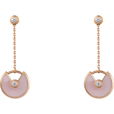 New Styles Cartier Amulette de Cartier Diamonds Design Rose Gold XS Model Earrings Imitation B8301231