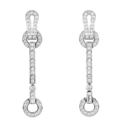 Cartier Agrafe Earrings Sterling Silver Swarovski Crystals Replica 2018 New Arrival