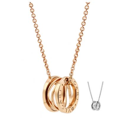 Bvlgari B.Zero1 Design Legend Necklace Silver/ Rose Gold Plated Latest Design Modern Style Lady Jewelry 353795 CL858069