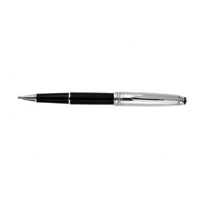 MontBlanc Meisterstuck Durable Sterling Silver & Black Lacquer Rollerball Pen MT048