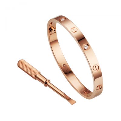 Cartier Love Bracelet Cheapest Price B6036017 18K Pink Gold Plated Diamonds Free Shipping With Box
