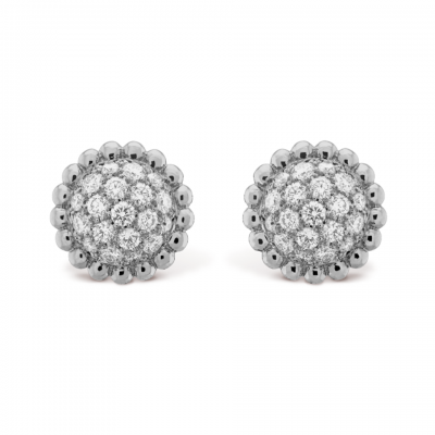 Van Cleef & Arpels Perlee Diamants Earstuds Sterling Silver Diamonds Earrings VCARO9PF00