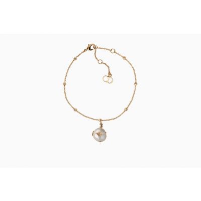 New Christian Dior Perles De Désir Gold-tone Metal Pearl Charm Elegant Bracelet B0904PDSFW_D301