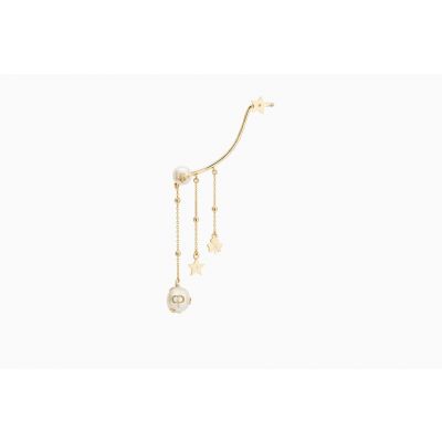  Christian Dior Perles De Désir Earring In Gold-tone Metal Three Pendent Celebrity Style E0863PDSFW_D301