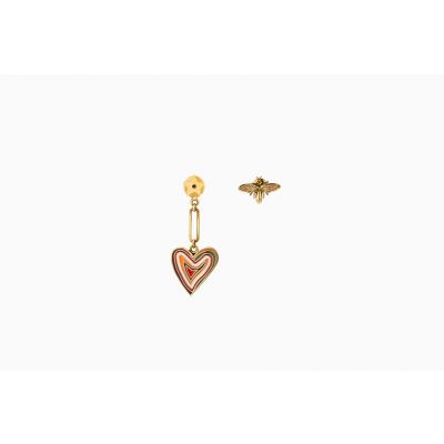 Designer  Christian Dior Dioramour Heart & Bee Asymmetric Classic Earrings Sale Price UK E0936DMRLQ_D919