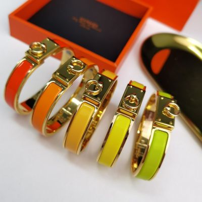 High Quality Hermes Collier De Chien Yellow Gold Plated & Enamel Popular Collar Charm Bangle For Ladies 