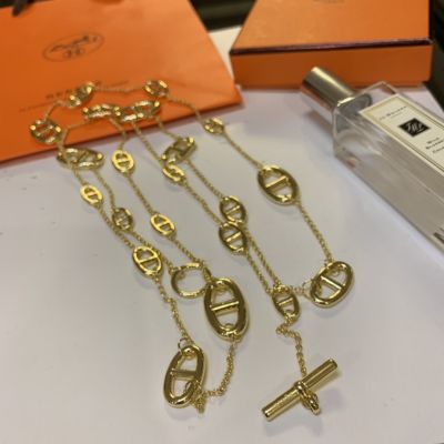 Best Price Hermes Farandole Simple Anchor Chain Design Long Chain  Necklace For Ladies Silver/Yellow Gold 