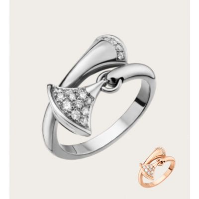 Bvlgari Divas' Dream Crystals Skirt Pendant Ring Silver/Rose Gold Plated Valentine Gift Women Jewelry An857491/An857373