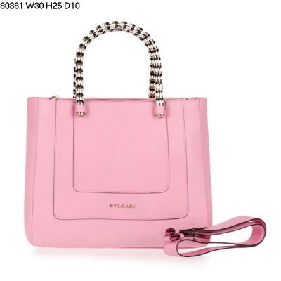 Top Sale Bvlgari Serpenti Women's Soft Textile Fabric Lining Calfskin Leather Light Pink Handle Bag