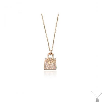 Hermes Celebrity Handbag Pendant Necklace Silver/ Rose Gold  Swarovski New Arrival Jewellery