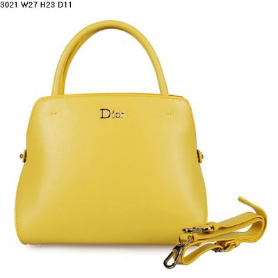 Dior Lemon Yellow Smooth Leather Top Handle Bag Middle Size Protective Base Studs In Paris 