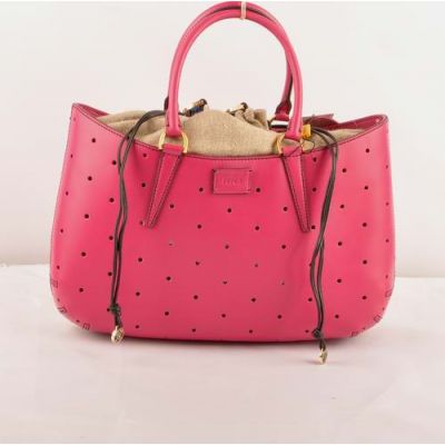 Fashion Fendi B Fab Top Handle Ladies Peach Ferrari Leather Perforated  Tote Bag 