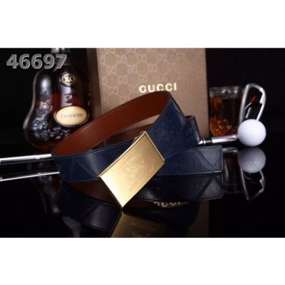 Burberry High Quality Gold & Silver Logo Pattern Clamp Buckle Reversible Leather Belt For Mens Replica