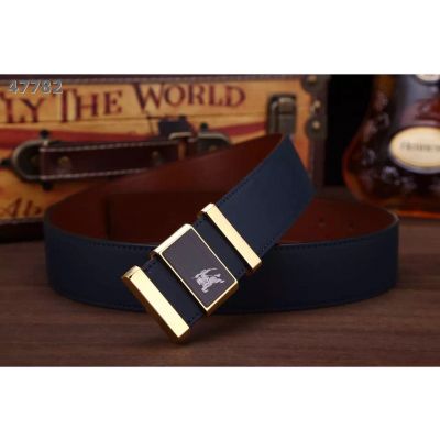 Latest Burberry Two-tone Logo Pattern Pin Buckle Reversible Leather Strap Guy Belt For Formal Outfits 