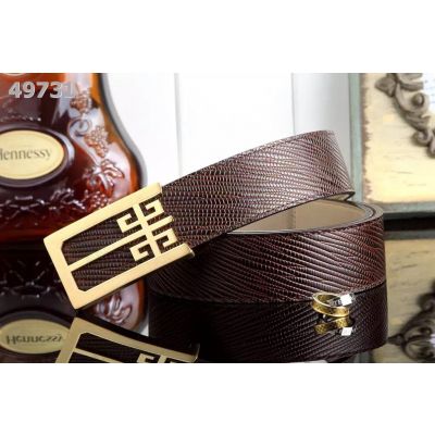 AAA Quality Givenchy Weave Design 38MM Black/Coffee Leather Mens Belt Logo Embossed Pin Buckle 