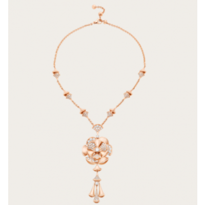 Bvlgari Divas' Dream Tassel Necklace Skirt Pendant With Diamonds Copy White/Rose Gold-plated Online Canada Lady 348361 CL856457
