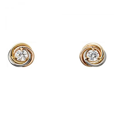 Trinity de Cartier Earrings B8045300 White/Pink/Yellow Gold Plated Diamond  Simple Hot Sell 
