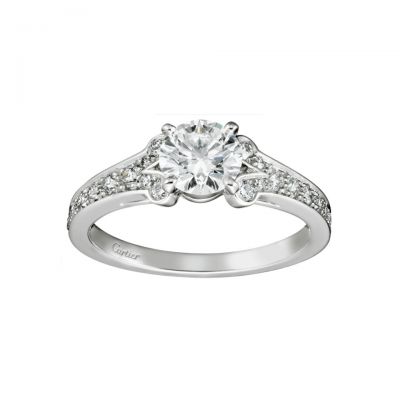 Cartier Ballerine Solitaire Diamonds Ring N4196900 Sterling Silver Version Low Price Sale