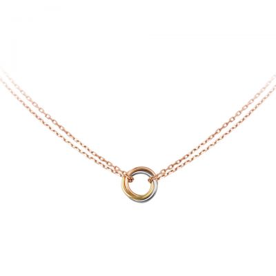 Trinity de Cartier Pendant Necklace Replacement B7218200 White Pink Yellow Gold Plated With Chain 