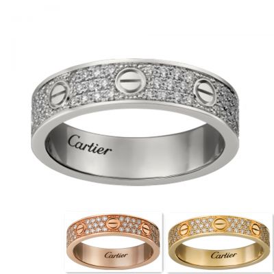 Cartier Round Diamonds Love Wedding Band B4083400  Sterling Silver Quality Sale