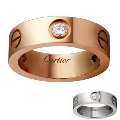 Cartier Love Ring Three Diamonds B4046700 2018 Street Fashion Personalized Pink Gold Plated Women Men