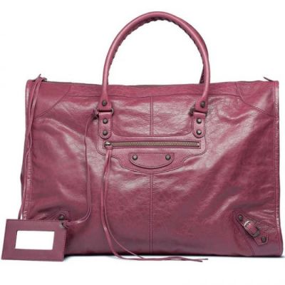 High Quality Cassis Balenciaga Classic Weekender Aged Brass Studs Ladies Zipper Shoulder Bag Online Sale 