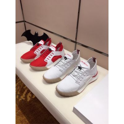 Balenciaga Top Styles Breathable Meshes & High -end Leather Patchwork Lace-up Sneakers For Boys White/Red 