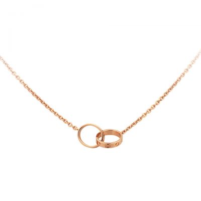 Cartier Love Double-ring Necklaces Copy B7212300 Rose Gold Romance Jewellery