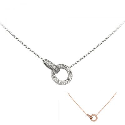 Cartier Diamonds Love Necklace B7224528 B7216300 Pink/White Gold Cheap Designer Work
