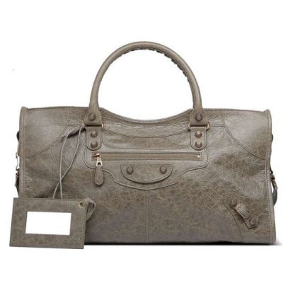 Good Price Balenciaga Giant 12 Part Time Rose Gold Studs Ladies Grey  Leather Tote Bag 
