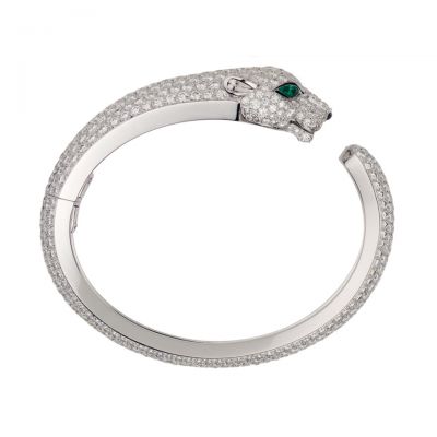 Panthere de Cartier Bracelet AAAAA Replica H6007417 Sterling Silver Diamonds Wedding Jewelry Valentine Gift