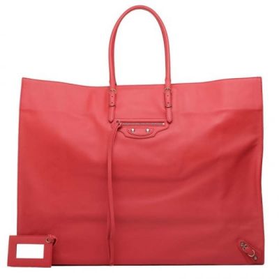 Cheapest Balenciaga Red High End Leather A3 Studs Tote Bag Buckle Trimming Hand Mirror  