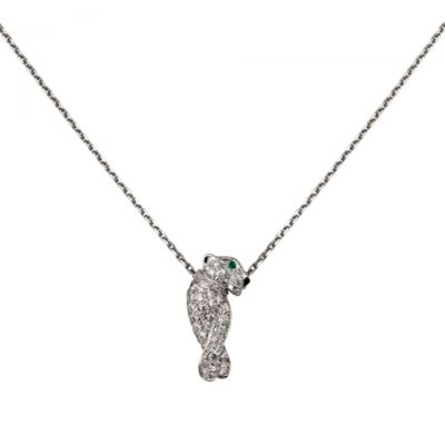Panthere de Cartier Necklace  B7224600 Sterling Silver Diamonds Panther Hot Sale Jewelry For Women