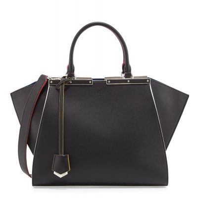 Hot Selling Fendi Medium Ladies Black Leather Slim Handle 3Jours Handbag For Shopping 8BH2793WCF031C