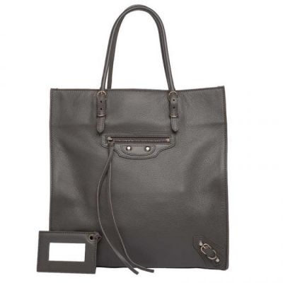 Balenciaga Classic Papier A5 Brun Leather Golden Studs Tote Bag Zipper Front Pocket For Girls 