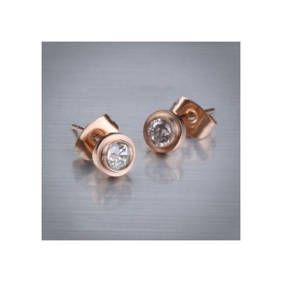 Replica Diamants Legers De Cartier Rhinestone Stud Earrings Rose Gold Plated Classic Style Online Shop