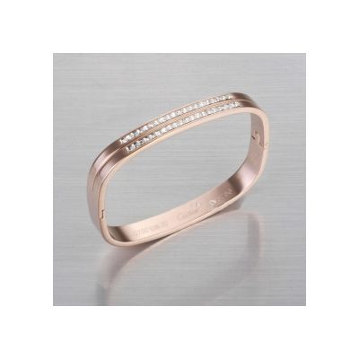 Excelent Cartier Square Band Diamonds Bangle  Rose Gold Plated Bracelet Online