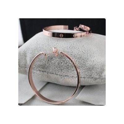 Cheap Cartier Love Hoop Earrings  18K Pink Gold Plated Estate Jewelry