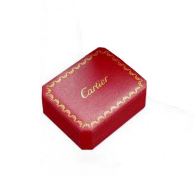High Quality Cartier  Red Jewelry Box with Festive Pattern and Black Inner 