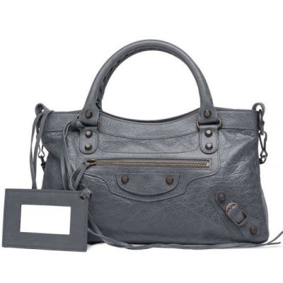 Gris Tarmac Balenciaga Leather Trimming Brass Buckle Ladies First Shoulder Bag For Sale  
