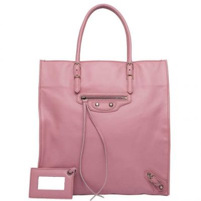 Office Style Balenciaga Papier A5 Golden Buckle Slim Top Handle Ladies Clone Tote Bag Rose Anglaise 