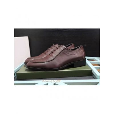 Bally Rubber Outsole High End Pigskin Leather Upper Mens British Style Lace-up Leather Shoes Black/Burgundy