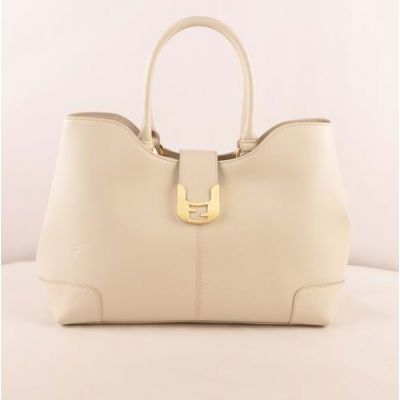 Good Reviews Women's Fendi White Cross Veins Chameleon Flap Tote Bag Curved Top Brass Buckle 