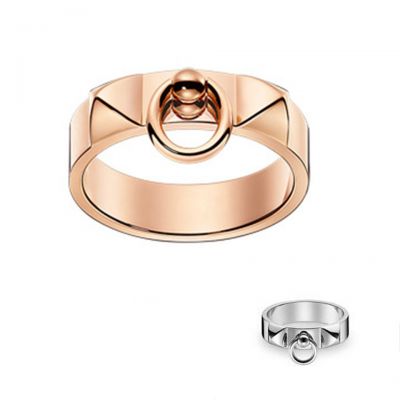 Hermes Collier de Chien Vintage Unisex Replica Buckle Ring Silver OR Rose Gold H108118B 00046