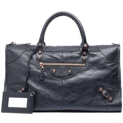 Hot Selling Black Leather Blenciaga Giant 12 Work Trimming Womens Rose Gold Shoulder Bag  