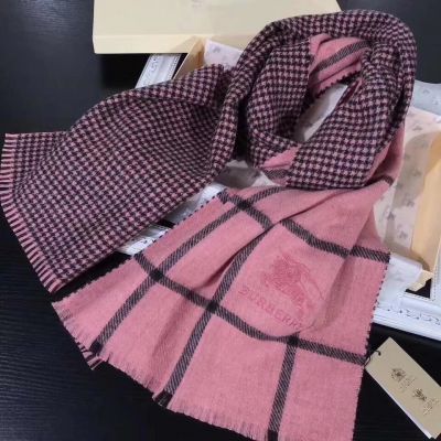 Burberry Pink Checked Cashmere Scarves Tassels Soft Comfortable Sweet Style Girls Valentine Gift Malaysia Price  